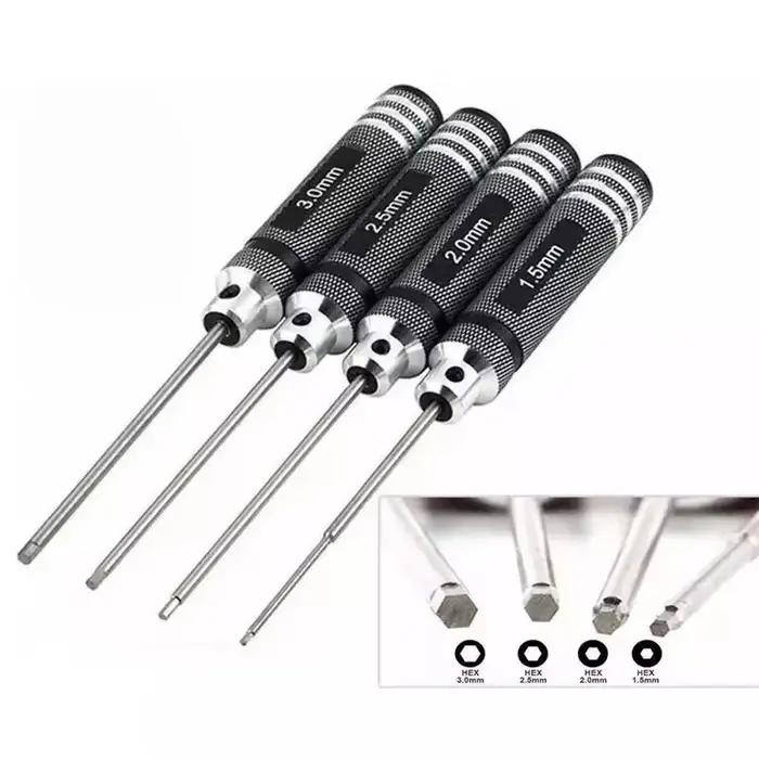 4 pièces 1.5/2/2.5/3.0mm pilotes hexagonaux noirs clé Allen ensemble d'outils de réparation pour voi