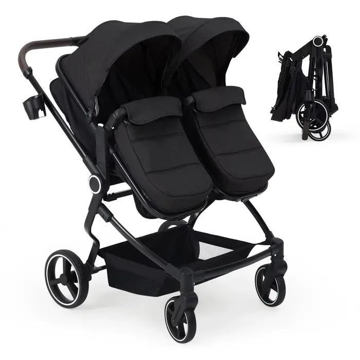 Poussette double pour nouveau-né et tout-petit, poussettes Tandem avec pli compact léger, cancline r
