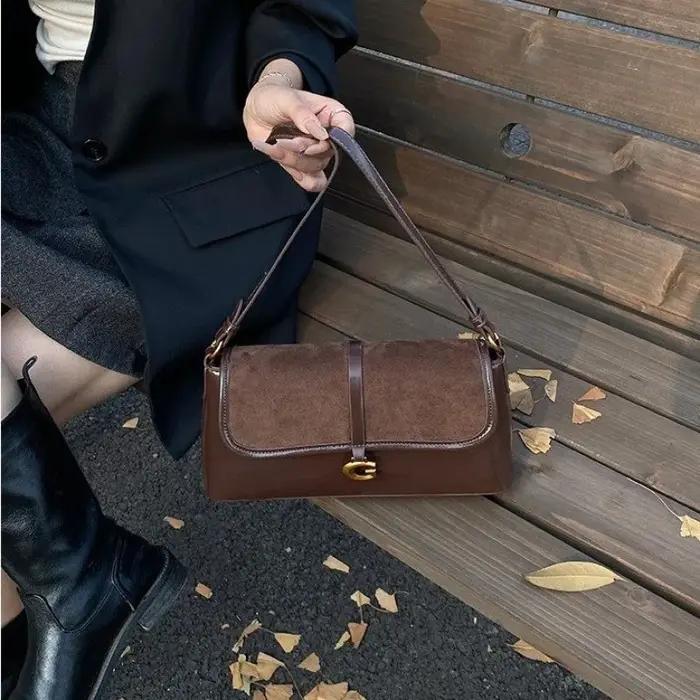 Sac Messager Classique de Luxe en Cuir pour Femme, Style Parisien, Tendance, Élégant, Décontracté, S