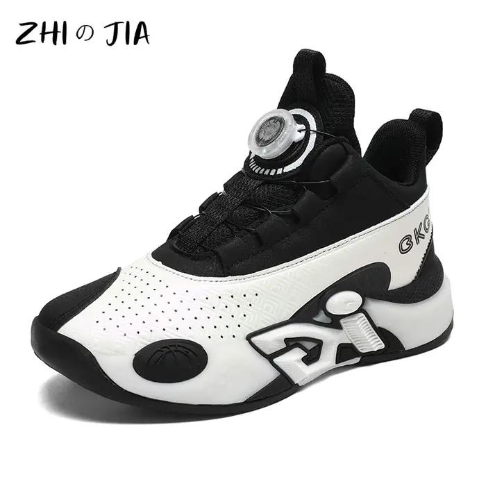 Chaussures de basket-ball d'entraînement pour enfants, baskets de printemps à boucle rotative pour g