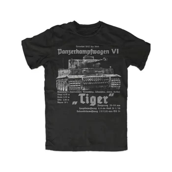 T-shirt American WW2 Défense Force Tank Force King Tiger Tank. T-Shirt d'été en coton à manches cour