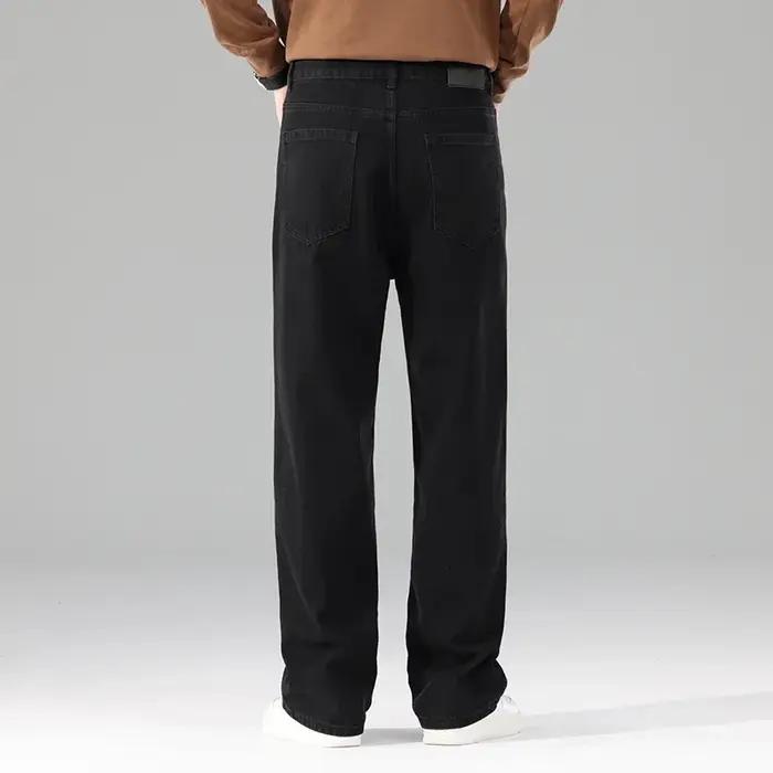 Homme flambant neuf automne jean hommes noir décontracté Baggy pantalon classique droit confortable