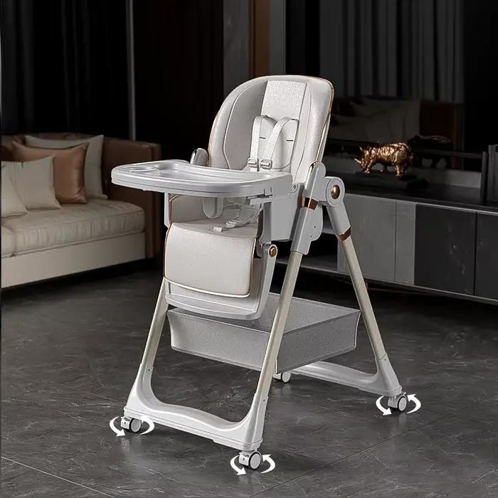 Chaise haute pliable pour bébé, facile à nettoyer, chaise de salle à manger pour tout-petits, harnai