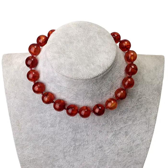 Collier ras du cou multicolore pour femmes, grandes perles rondes, tendance, acrylique, perles géomé