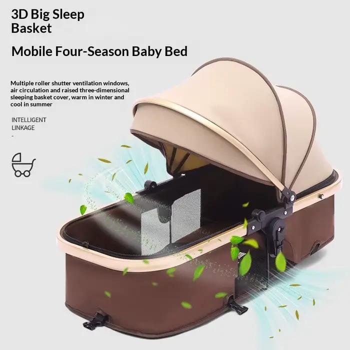 Poussette 3 en 1 Babyfond pour nouveau-né, position haute, bidirectionnelle, pouvant être utilisée e