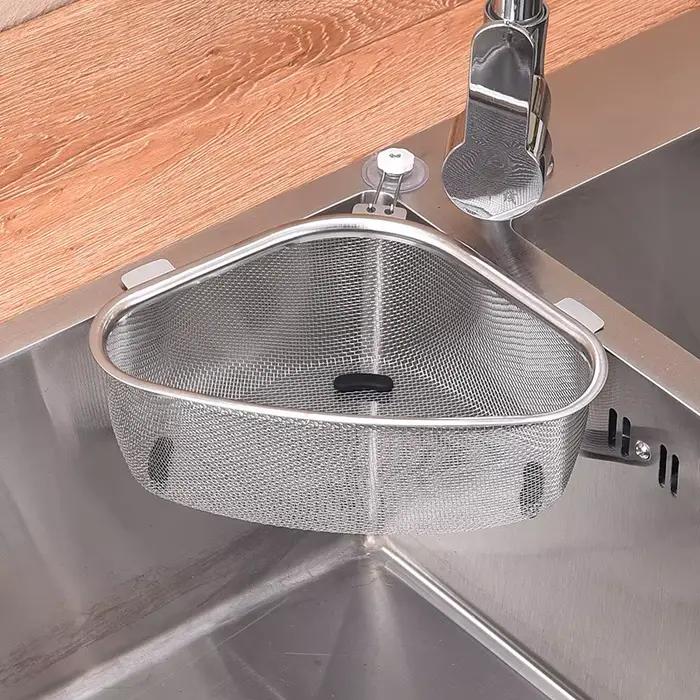 Panier de vidange d'évier de cuisine en acier inoxydable, Triangle pour aliments et légumes, filtre