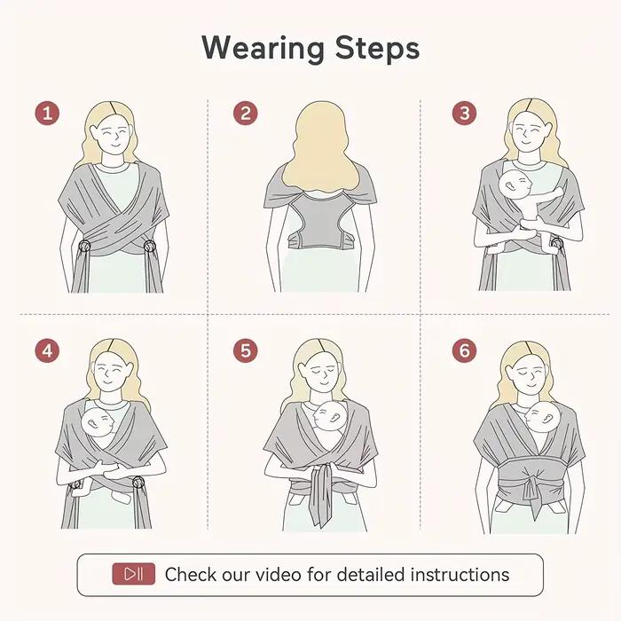 Wrap porte-bébé Original extensible pour bébé, parfait pour les nouveau-nés et les enfants jusqu'à 4