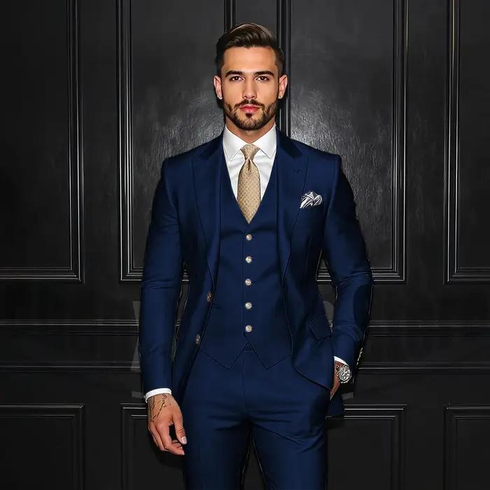 Ensemble de costume trois pièces Beige pour hommes