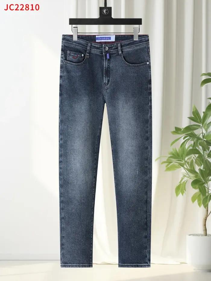 OECHSLI jean épais coton hommes 2025 automne hiver nouvelle broderie chaud haute qualité mode droite