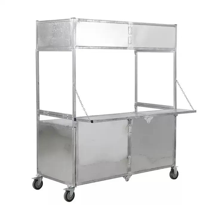 Nouvelle échancrure de vente pliable pour marché de nuit, chariot mobile à pousser avec étagère, ven