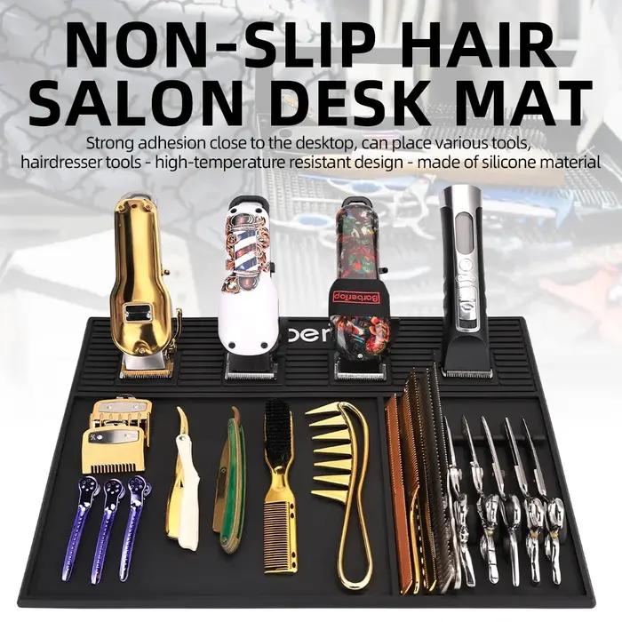 Plateau magnétique pour barbier à 6 emplacements, organisateur d'outils pour coiffeur, tapis de tabl