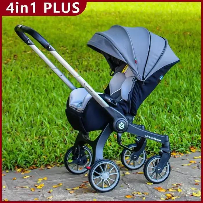 Landau de voyage léger pliable multifonctionnel à quatre roues poussette Portable bébé poussette 3 e