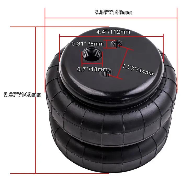 2500 lb simple 1/2 "npt port air ressort sac Suspension choc jambe de force soufflet robuste Standar