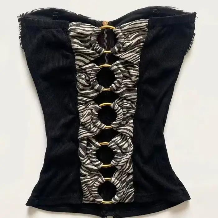 Rétro Hottie Slim bretelles gilets sous-culture américaine léopard couture débardeurs Punk Harajuku