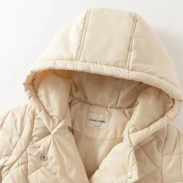 Dave Bella filles velours manteau hiver automne enfants épais chaud veste décontracté à capuche impe