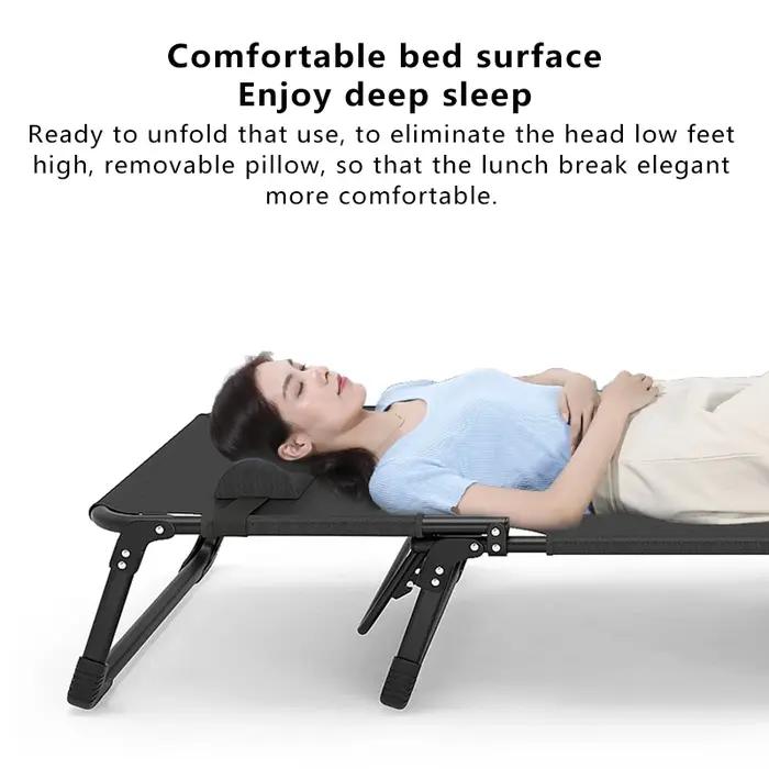 Lit pliant portable multifonctionnel pour la maison camping pause déjeuner et détente extérieure