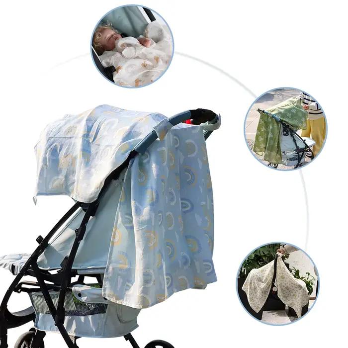 Couverture de siège de voiture pour bébé, 1 pièce, pare-soleil respirant, panier de sécurité, capuch
