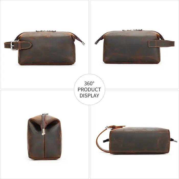 WESTAL Crazy Horse – sacs en cuir pour hommes, avec poignées, poignet de grande capacité, pochette p