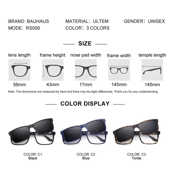 RS009 lunettes de soleil à monture magnétique classique ultra-légère et combinaison de lunettes opti