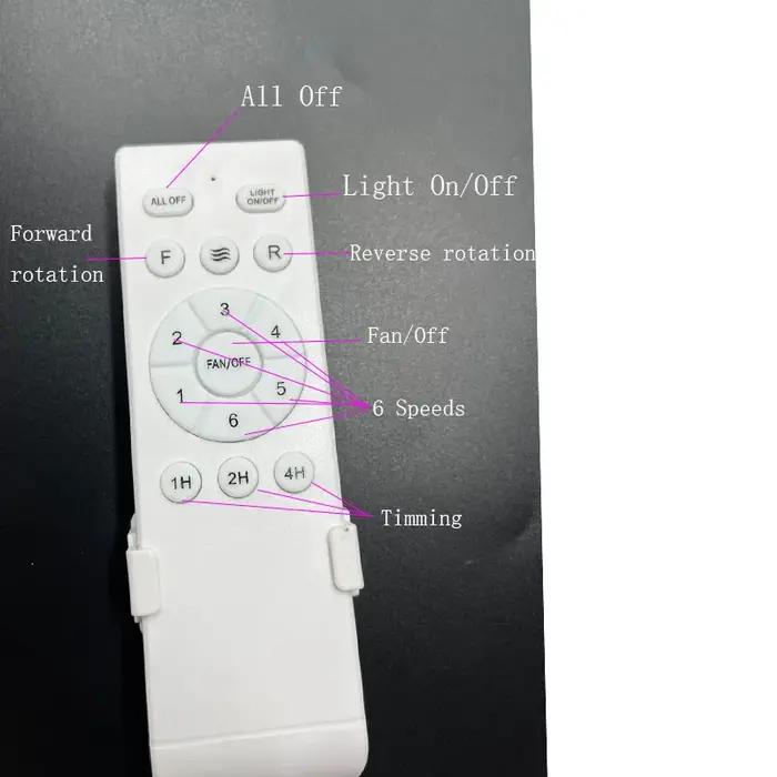 42 52 pouces ventilateurs de plafond avec lumières Led 3 couleurs 6 vitesses ventilateurs de moteur