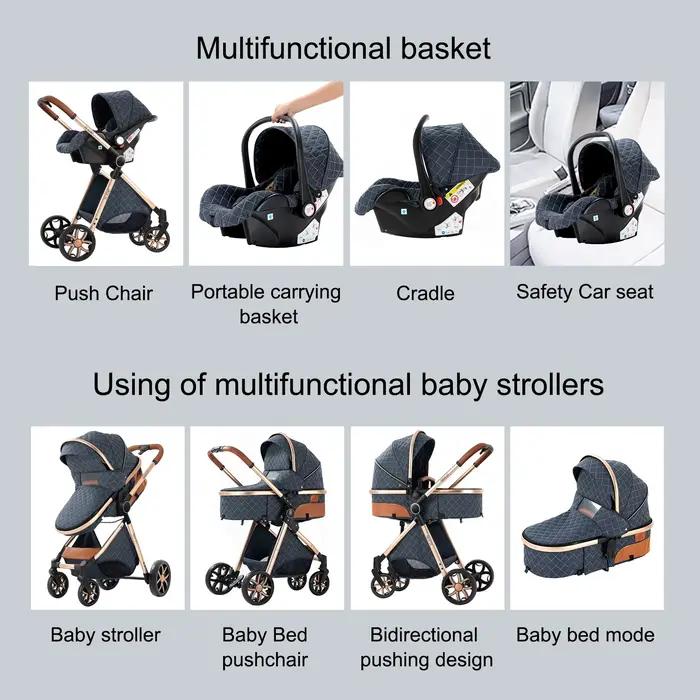 Poussette légère et portable pour bébé, système de voyage avec siège inclinable et panier de rangeme