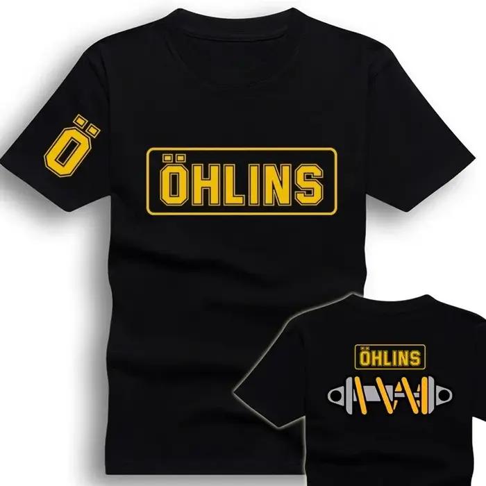 T-shirt à manches courtes pour hommes, Ohlins Shock Suspension, voiture, moto, sport, course, été, d