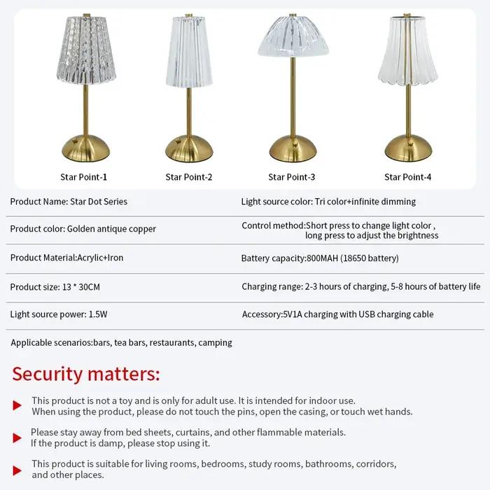 Lampe de Table LED avec capteur tactile, veilleuse de bureau à intensité variable, lampe de lecture