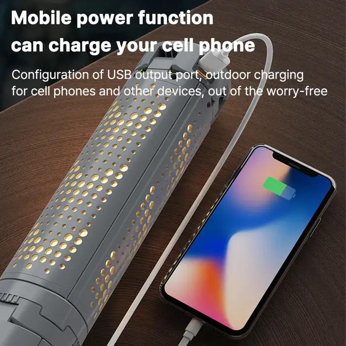 Rechargeable en plein air Portable randonnée Camping pêche lampe de poche télescopique Camping lante