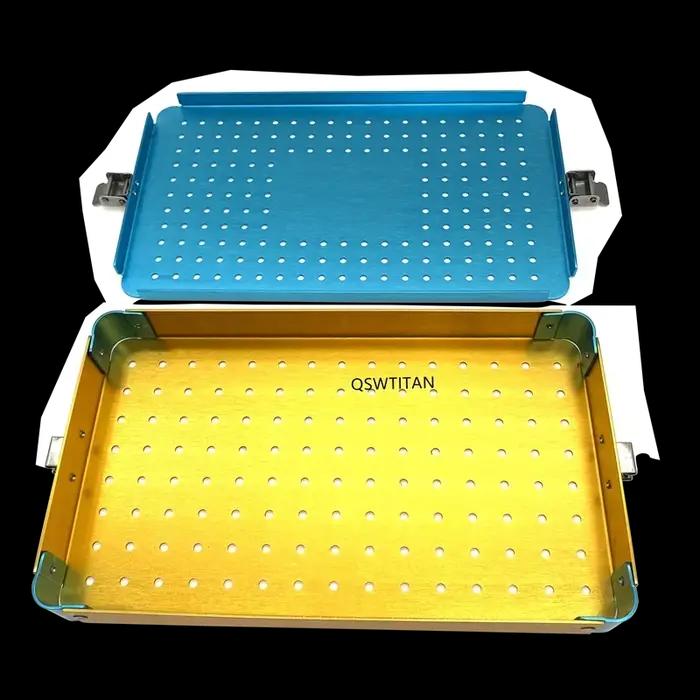 Étui de stérilisation en aluminium pour outils d'instruments chirurgicaux dentaires opthalmiques, bo