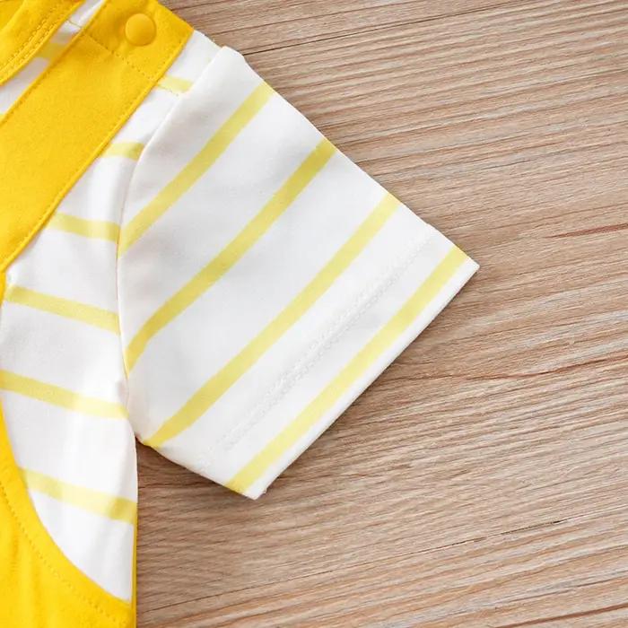 Vêtements pour nouveau-né, Animal-YellowDogPrint, combinaison pour nourrissons, manches courtes, pyj