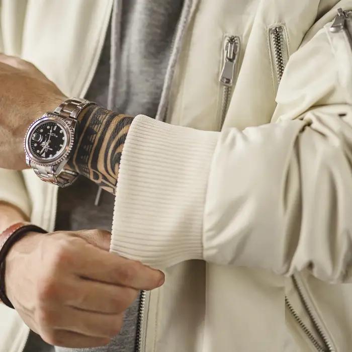 Maden – veste de pilote Vintage L2B pour hommes, blanche, légère, bombardier de vol, courte, fermetu