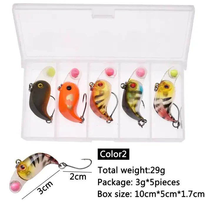 JYJ 1 boîte petite pêche dure ABS plastique leurre appât surface méné coulant leurre wobbler pour ba