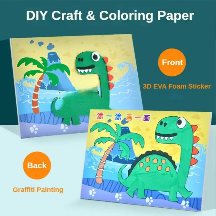 10 pièces 3D EVA mousse autocollant Puzzle jeu bricolage dessin animé animaux artisanat jouets enfan