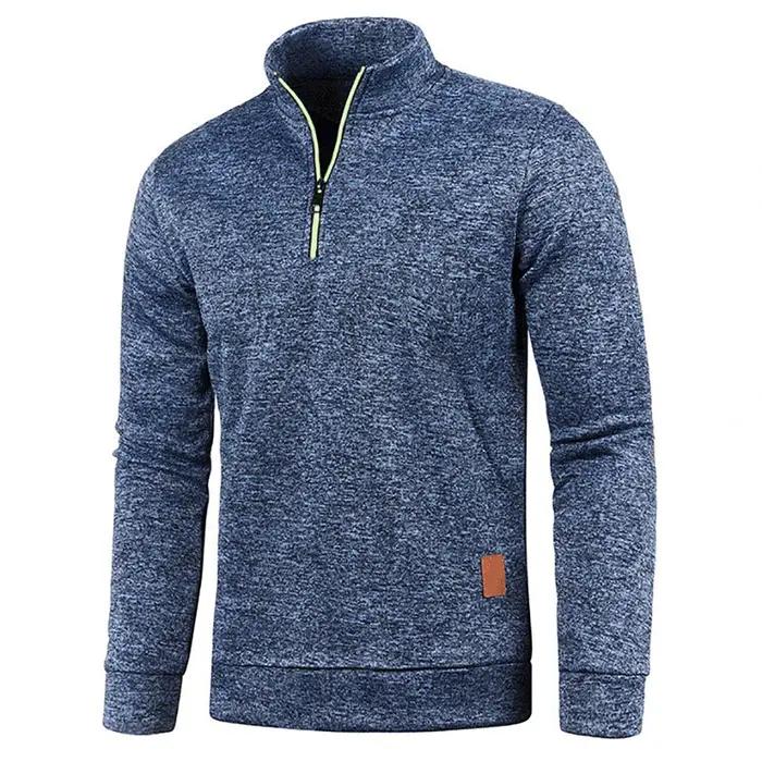 Sweat-shirt à col roulé pour homme, demi-fermeture éclair, pull décontracté, printemps-automne, mant