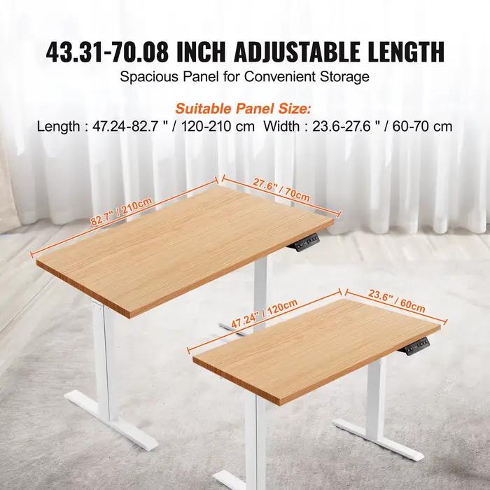 SucceBuy cadre de bureau debout électrique debout pieds de bureau d'ordinateur ergonomique bricolage