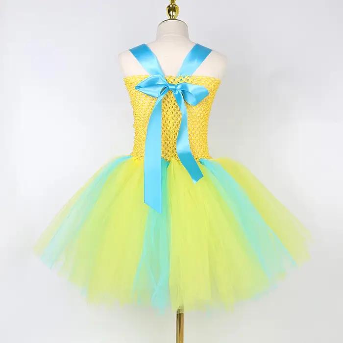 Costumes de flet de sirène pour bébés filles, robe tutu de poisson de dessin animé pour enfants, ten