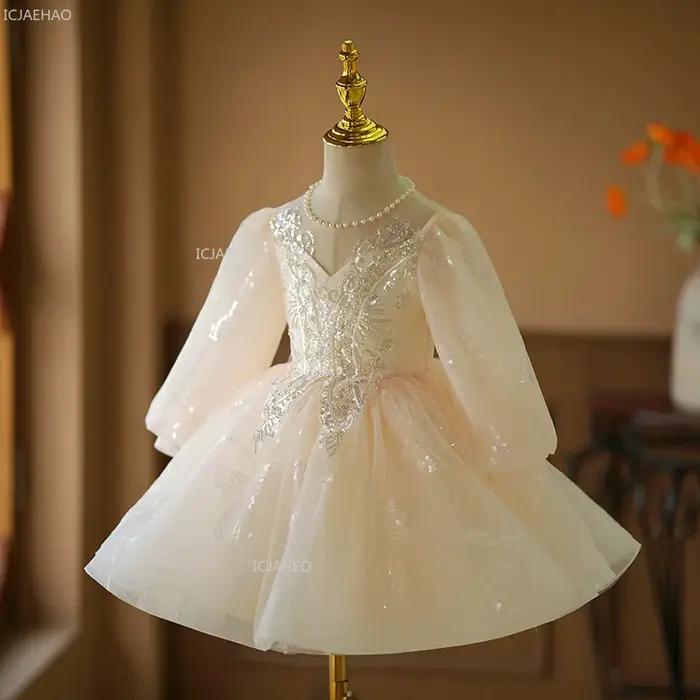 Robe de princesse pour bébés filles, robe de demoiselle d'honneur, robe bouffante pour mariage, spec