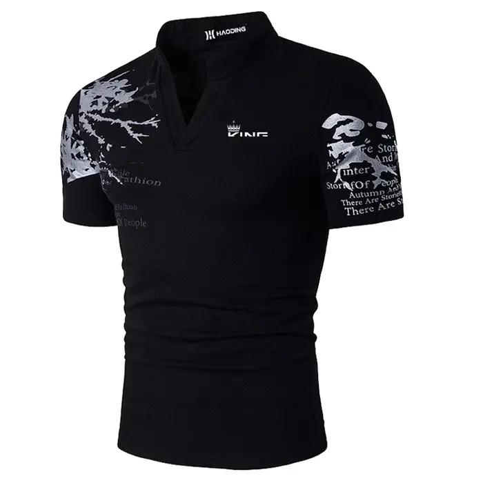Polo de Golf pour hommes, imprimé graphique, col en V, extérieur, rue, manches courtes, vêtements im