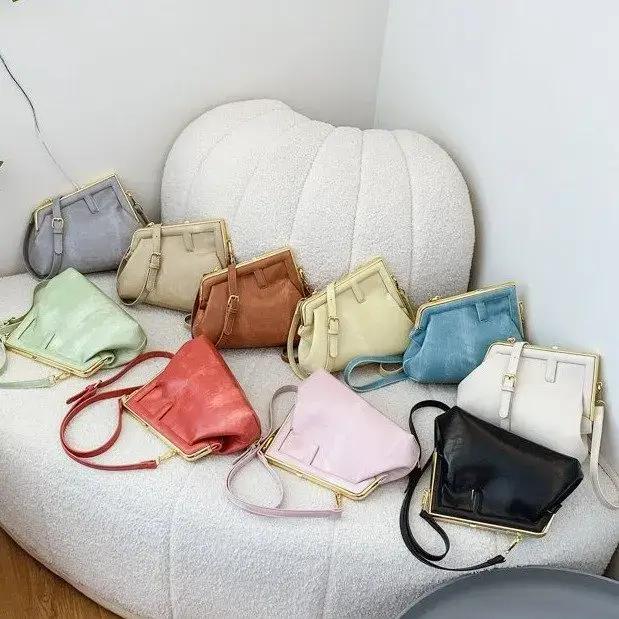 Sacs à couches tendance et élégants de couleur unie pour femmes, sac à bandoulière minimaliste haut