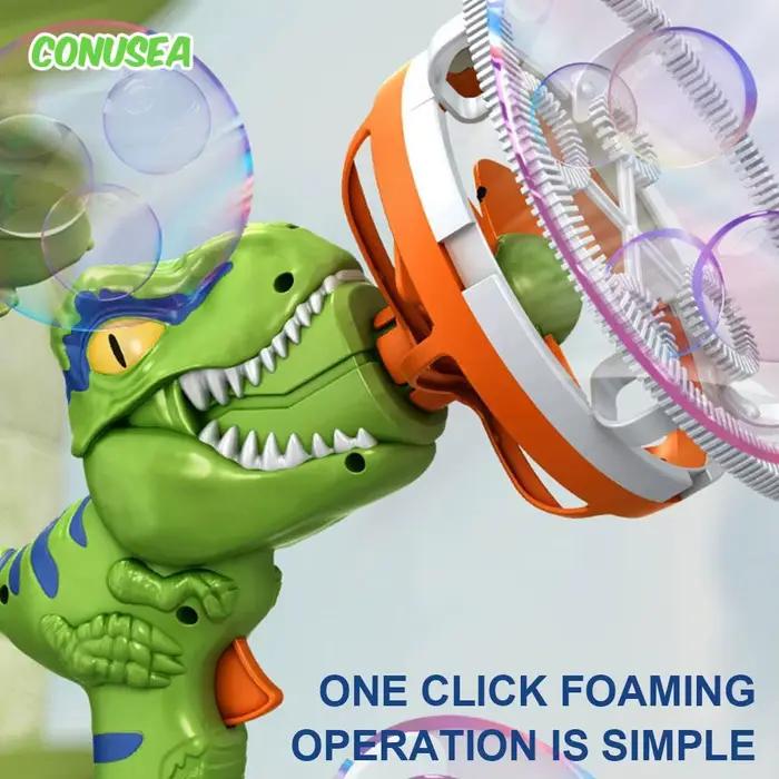 2 en 1 grandes bulles dinosaure bulle de savon pistolet électrique jouet enfants fête en plein air j