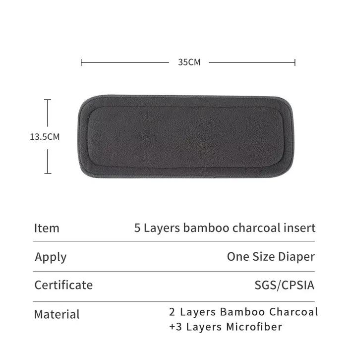 Elinfant – toutes sortes d'insertions de couches en coton de bambou, microfibre de bambou, charbon d