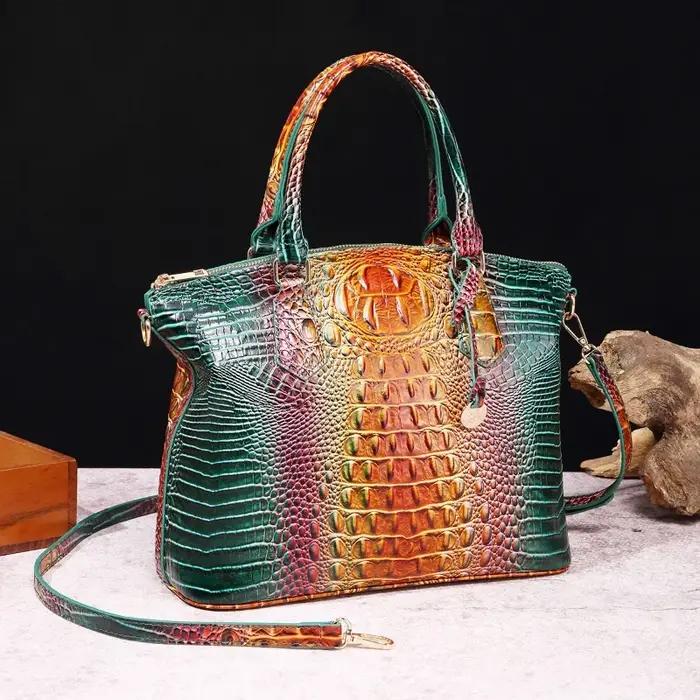 2025 Sac à main en relief Crocodile pour femme Sac à main de luxe en cuir ombré Sac à bandoulière Sa