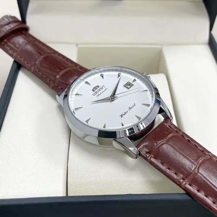 Montre automatique pour hommes Orient, bracelet en acier inoxydable à cadran noir, montre-bracelet d