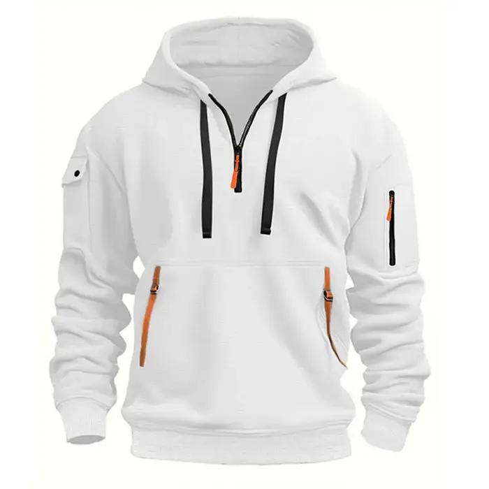 Sweat à capuche zippé multi-poches décontracté pour homme/femme, grande taille, coupe ample, pull te
