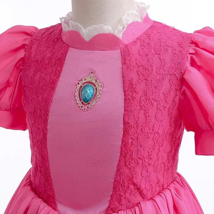Robe princesse en mousseline de soie et dentelle pour filles, cosplay, robes de soirée éducatives, c
