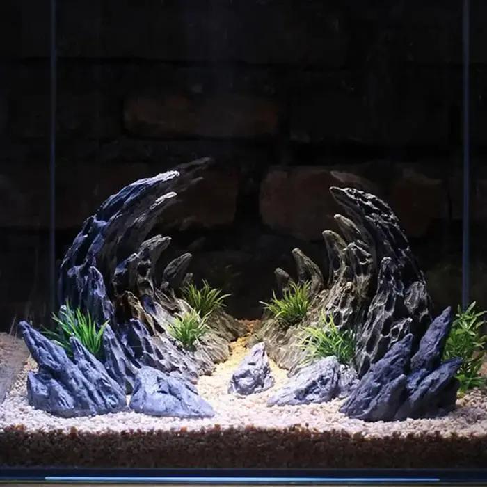 Décoration d'aquarium en résine, simulation de canyon, roches d'acario pour décoration de poissons d