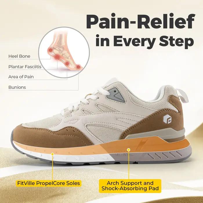 Fittington chaussures de marche Extra larges femmes chaussures respirantes large largeur baskets d'e