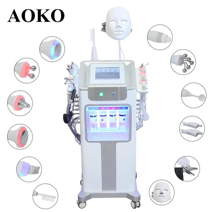 AOKO nouveau 12 IN1 Hydro Dermabrasion Aqua Peeling ultrasons soins du visage Injection d'oxygène ra