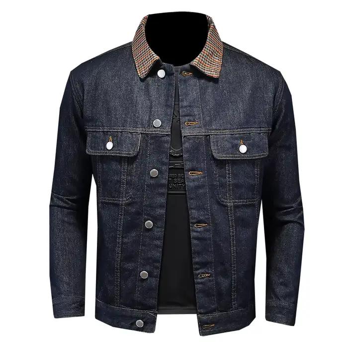 Manteau en Denim Délavé Classique pour Homme, Veste à Col Patchwork, Nouvelle Mode, Tendance, Techwe