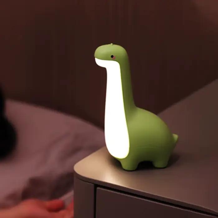 Veilleuse dinosaure mignonne pour enfants, Protection des yeux, lampe de chevet, chargement USB, déc